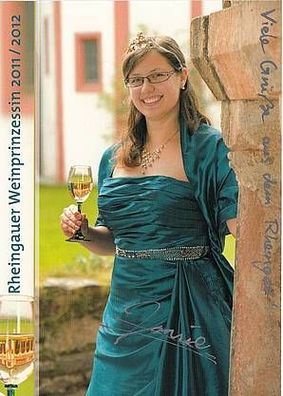 Janine Gräf Rheingauer Weinprinzessin Autogrammkarte Original Signiert + 54363