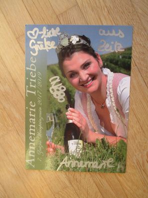 7. Zeitzer Weinprinzessin 2017-2019 Annemarie Triebe - handsigniertes Autogramm!!