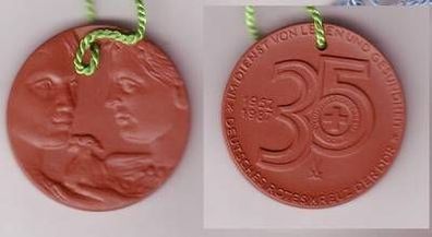 DDR Meissner Porzellan Medaille 35 Jahre Deutsches Rotes Kreuz 1952-1987