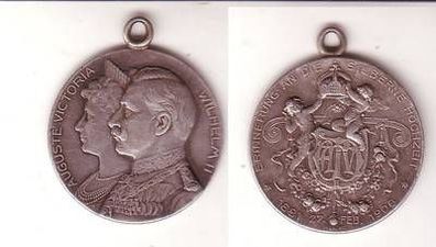 alte Silber Medaille Silberne Hochzeit Kaiser Wilhelm II 1906
