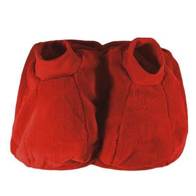Wärmflasche Fußwärmer Wärmetherapie Fußwärmflasche Bezug Plüsch Uni Rot