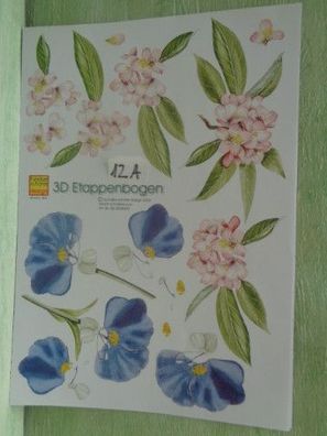 Heike Schäfer 3D Etappenbogen Din A4 Blumen Lilien Seerose zarte Blüten