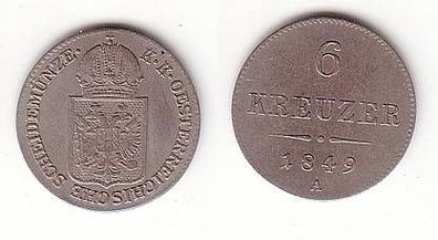 6 Kreuzer Silber Münze Österreich 1849 A