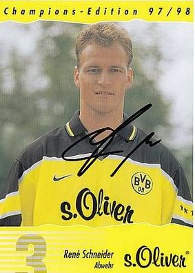 Rene Schneider Borussia Dortmund 1997-98 Autogrammkarte + A28766