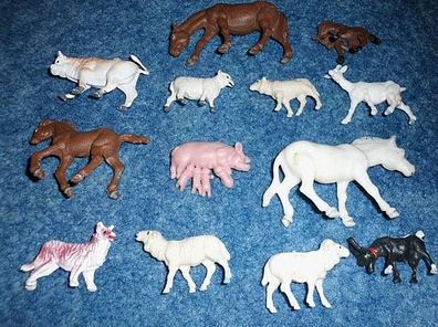 verschiedene Plaho Tiere vom Bauernhof-Pferde, Schafe, Schweine, Ziege--13 Tiere