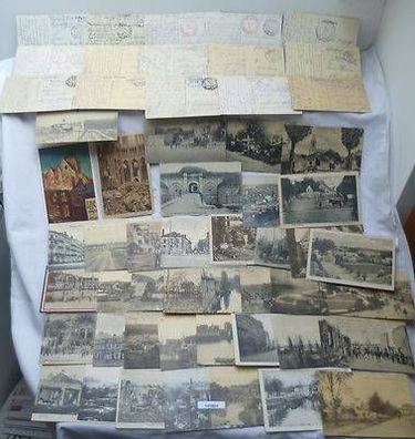 100 Feldpost Ansichtskarten meist Frankreich etwas Belgien um 1915