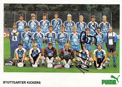 Stuttgarter Kickers 1987-88 Mannschaftskarte 15xOriginal Signiert TOP + A29304