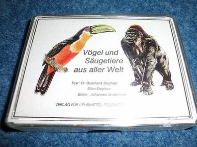 Kartenspiel-Vögel und Säugetiere aus aller Welt