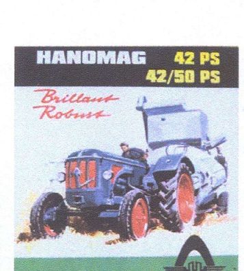 Hanomag 42 / 50 PS Traktor, Blechschild