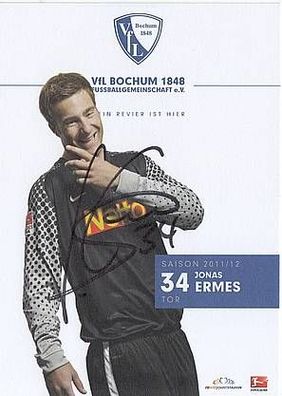 Jonas Ermes VFL Bochum 2011-12 Autogrammkarte + A29823