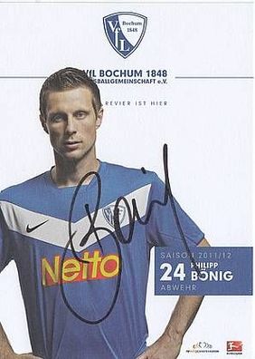 Philipp Bönig VFL Bochum 2011-12 Autogrammkarte + A29819