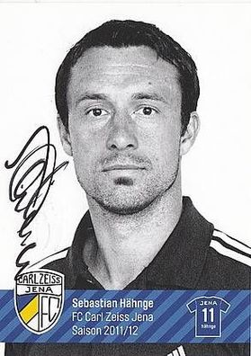 Sebastian Hähnge FC Carl Zeiss Jena 2011-12 Autogrammkarte + A30172