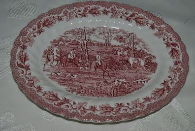 Keramik Servierplatte Platte Brentwood Adams England Unterglasurmuster vintage 