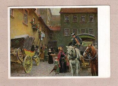 Postkarte Bamberg - Alter Bamberger Posthof von Prof. Messerschmitt gemalt