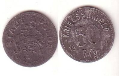 50 Pfennig Zink Not Münze Stadt Apolda 1918