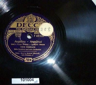101004 Schellackplatte Decca "Angelina-Angelina!" Vico Torriani