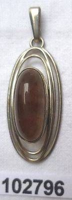 klassischer Kettenanhänger Silber mit grauen Stein um 1930