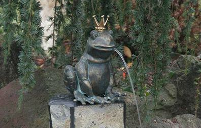 Bronzefigur Wasserspeier Froschkönig Ratomir H17cm Rottenecker Bronze Frosch
