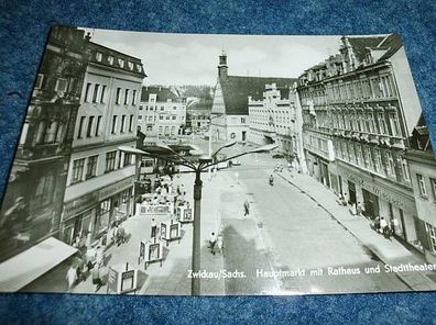 3062 / Ansichtskarte-Zwickau / Sachs.-Hauptmarkt mit Rathaus