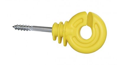 100 Stück Ringisolator kompakt gelb 5 mm verzinkte Stütze Weidezaunzubehör