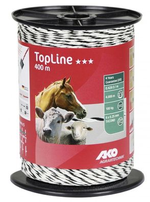 400 m Weidezaunlitze TopLine 6 x 0,25 mm Tricond Bruchlast 100 kg Elektrozaun