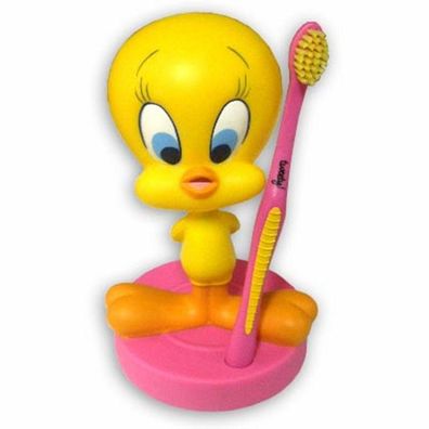 Tweety Zahnbürstenhalter mit Zahnbürste Figur Statue Looney Tunes NEU