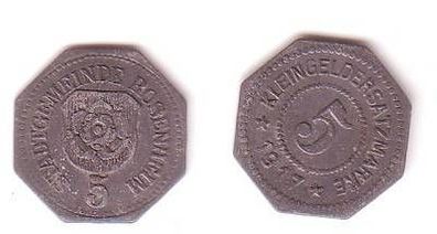 5 Pfennig Zink Not Münze Stadtgemeinde Rosenheim 1917