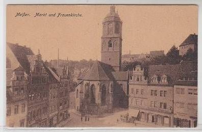 41020 Ak Meissen Markt und Frauenkirche um 1925