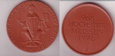 DDR Medaille aus Meissner Porzellan Hochstift Meissen 968-1976