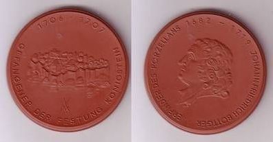 DDR Medaille aus Meissner Porzellan Johann Friedrich Böttger 1682-1719