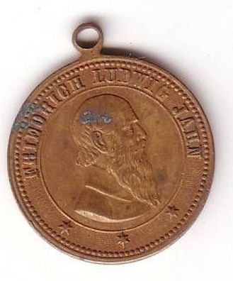 alte Bronze Medaille Turnvater Friedrich Ludwig Jahn um 1900