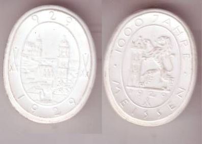 alte Meissner Porzellan Medaille 1000 Jahre Meißen 1929