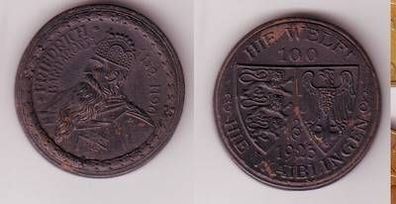 alte schwarze Porzellan Medaille Welfen Serie "Friedrich Barbarossa" 1923