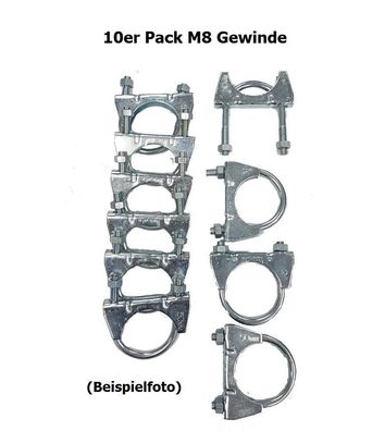 10er Pack Auspuffschelle / Montageschelle / Clamp / Universal M8 Ø 48mm