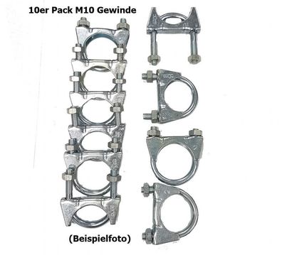 10er Pack Auspuffschelle / Montageschelle / Clamp / Universal M10 Ø 52mm