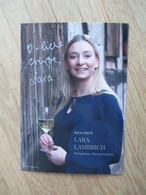 Mittelrhein Weinprinzessin 2018/2019 Lara Lambrich - handsigniertes Autogramm!!!
