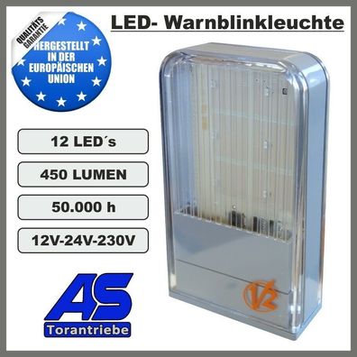 Design-LED Blinkleuchte Warnblinleuchte für Torantriebe 12V-24V-230V