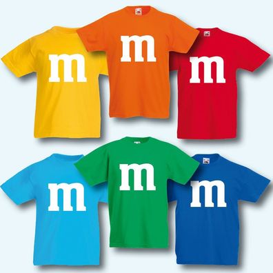 Kinder T-Shirt, Fun-Shirt, M&M Kostüm Karneval Fasching Gruppenkostüm Kids