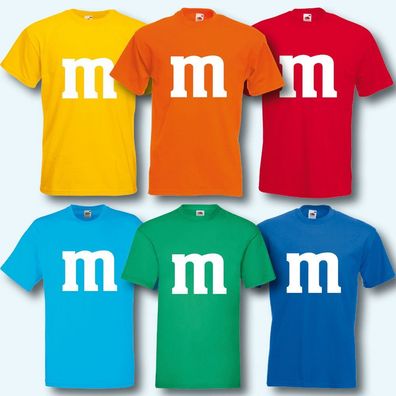 Herren T-Shirt, Fun-Shirt, M&M Kostüm Karneval Fasching Gruppenkostüm