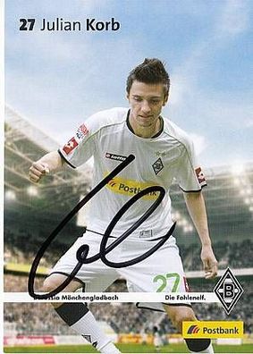 Julian Korb Borussia Mönchengladbach 2012-13 Autogrammkarte + A31295