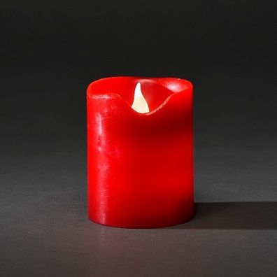 LED Echtwachskerze 10cm rot Lichtsensor Konstsmide 1967-550