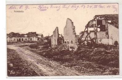 54986 Feldpost Ak Hernieville Frankreich France Zerstörungen 1917