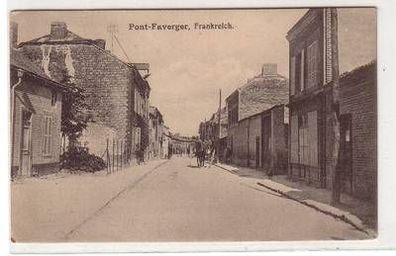 55118 Feldpost Ak Pont Faverger Frankreich France Straßenansicht 1916