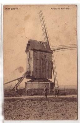 55244 Feldpost Ak Saint Quentin Frankreich France historische Windmühle 1916