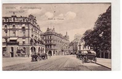 55060 Ak Bremen Hillmanns Hotel und Hotel L`Europe um 1910