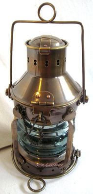 Ankerlampe aus Messing- Antikdesign- Höhe 24 cm- matter Glanz