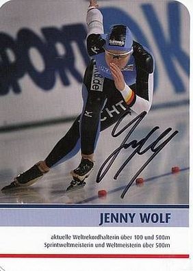 Jenny Wolf Autogrammkarte Original Signiert Eisschnellauf + A31462