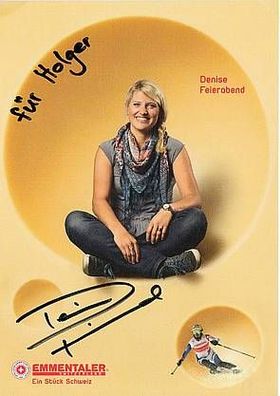 Denise Feierabend Autogrammkarte Original Signiert Ski Alpin + A31603