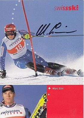 Marc Gini Autogrammkarte Original Signiert Ski Alpin + A31731