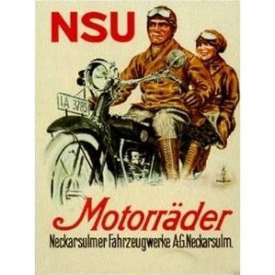 Farb-Poster NSU ioe Zweizylinder-Modelle 1921/22 Karton